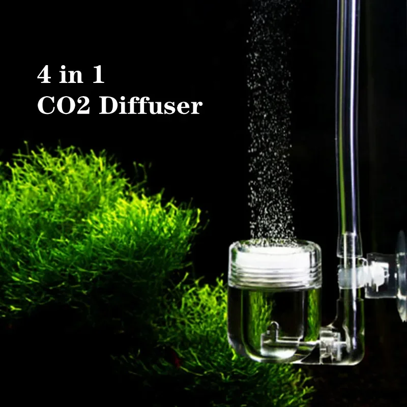 4 In 1 Aquarium CO2 Diffuser Carbon Dioxide Atomizer Diffuser With Suction Cup For Aquarium Planted Fish Tank Accessories aquarium co2 diffuser aquarium co2 accessories