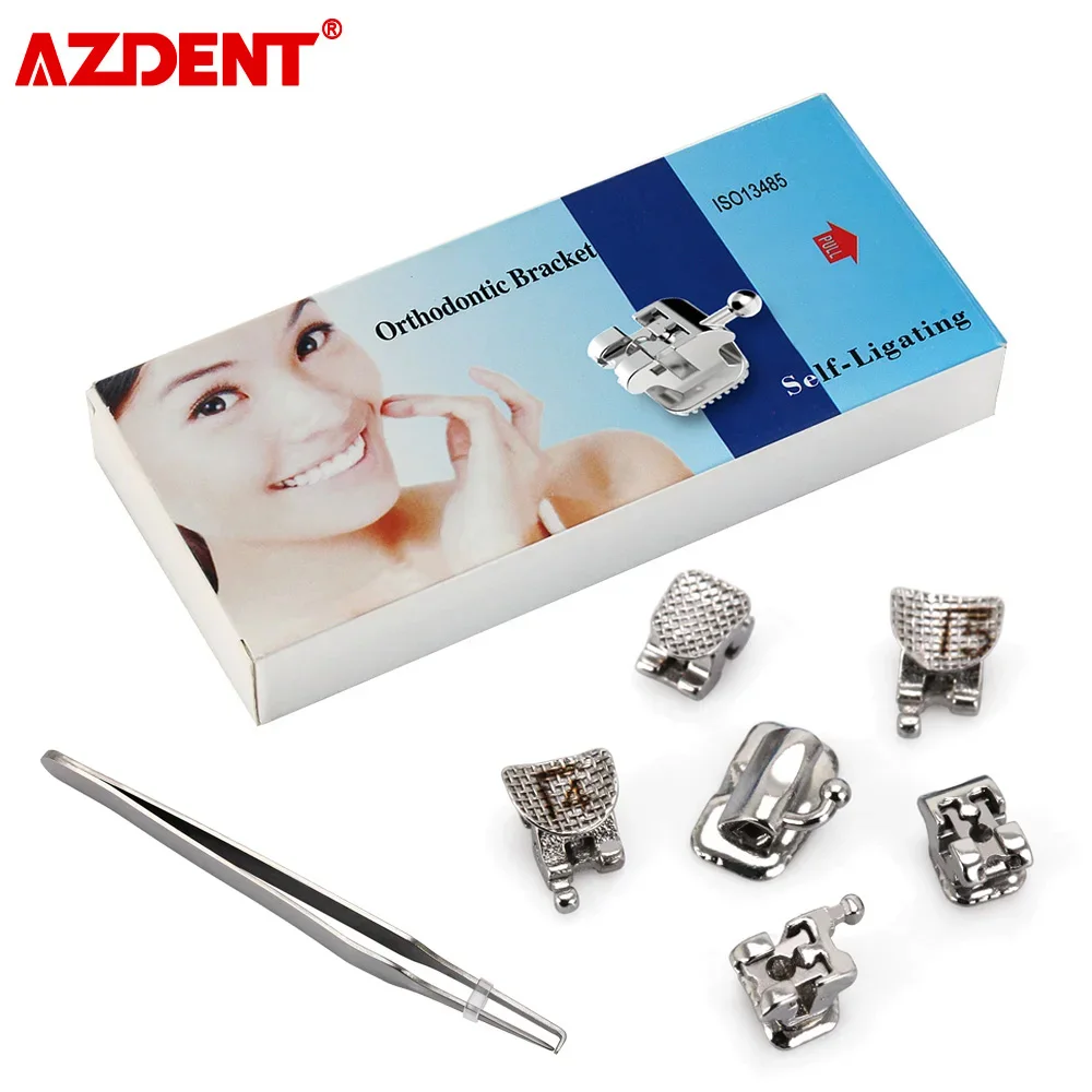 

24pcs/Box AZDENT Dental Orthodontic Bracket Passive Self Ligating Braces Roth 0.022 Hooks 345 with 1st Molar Buccal Tube