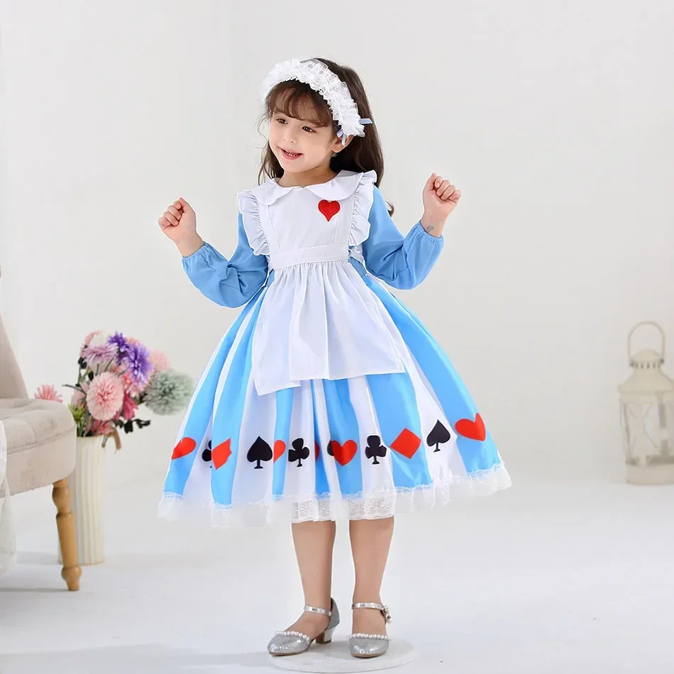 Neue Sissy Maid Lolita Cosplay Kostüm Kinder Prinzessin Halloween Kleid Mädchen Anime Alice Geburtstags feier Kleid Baby Kleidung Outfits – Detail 8