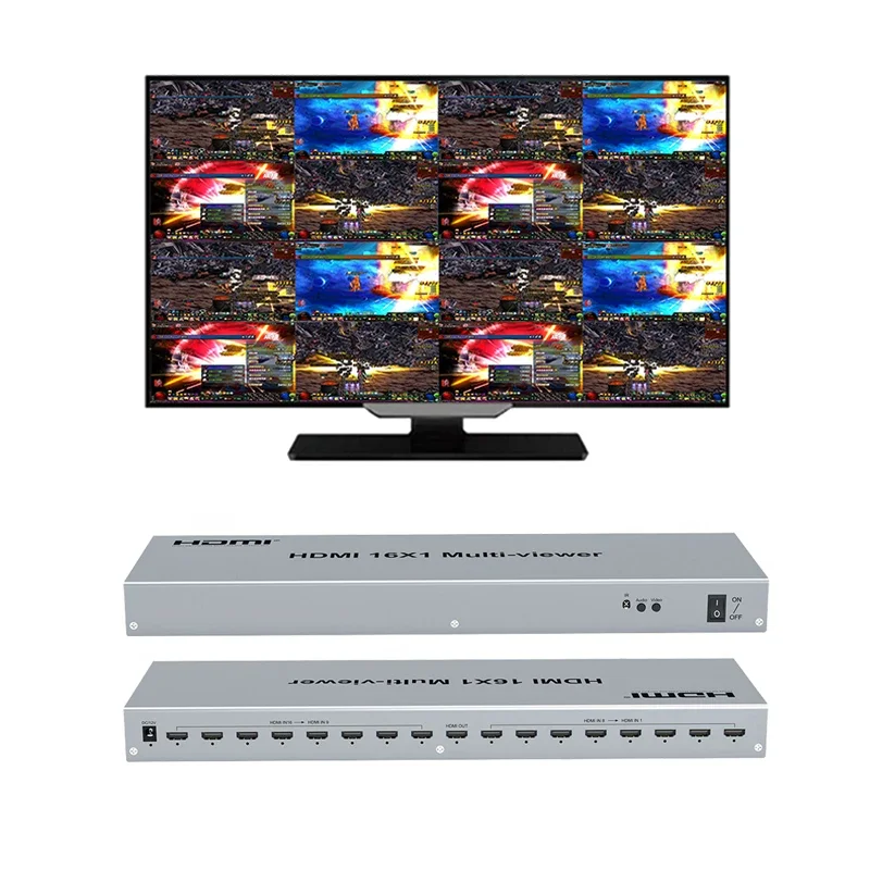 

16x1 HDMI Multi-viewer 4 8 16 Way Multi Screen Splitter Video Multiplexer 16 In 1 Out 1080p for Camera Laptop PC To TV Monitor