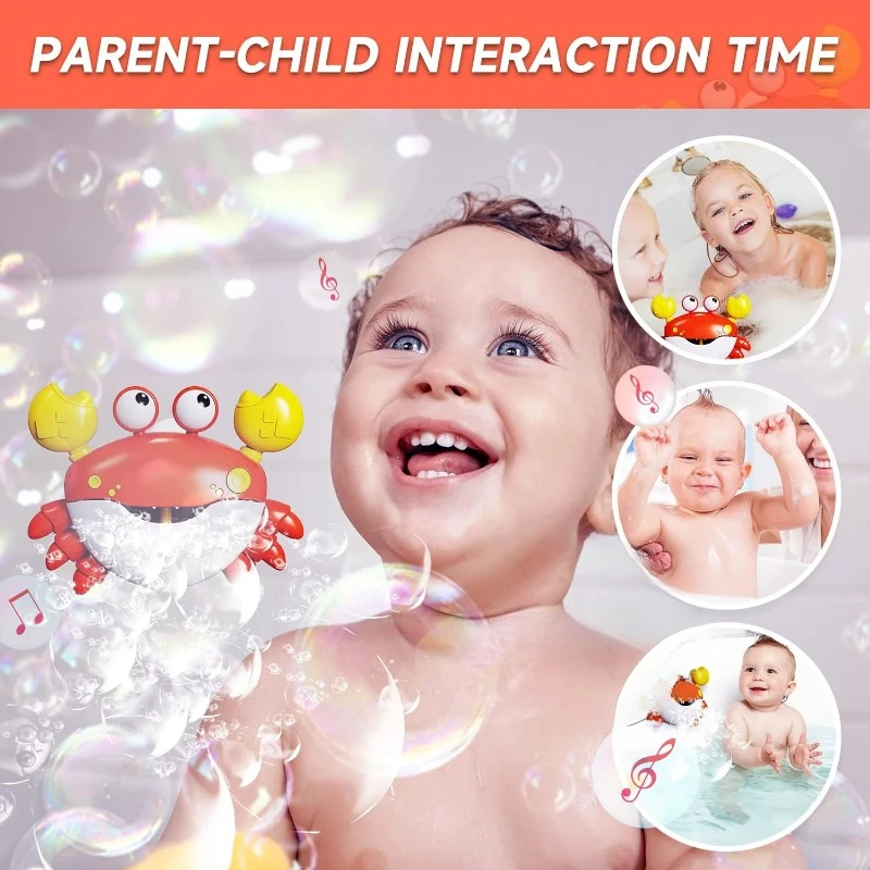 Bubble Machine Crab Frog Music Children's  Bathtub Soap Automatic  Baby Shower Toy 6