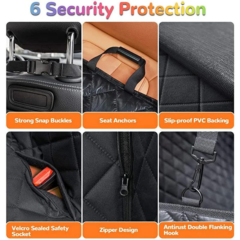 Car seat cover Pet cargo cover Dog seat cover Pet mat blanket Dog Car Seat Cover Waterproof Pet Dog Carriers Travel Mat Hammock For Small Medium Large Dogs Car Rear Back Seat Safety Pad
