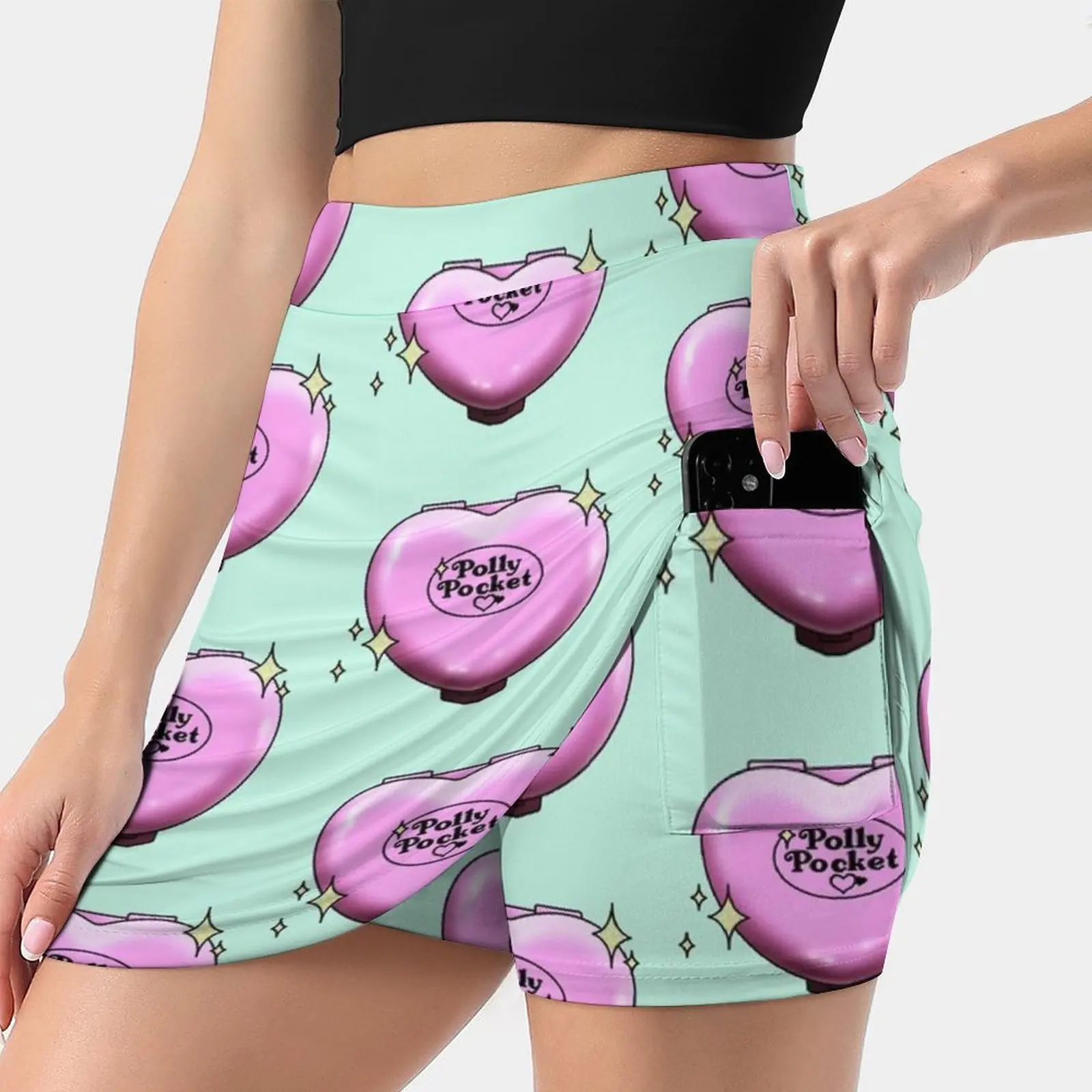 Polly Pocket Pannello Esterno Delle Donne Estetica Gonne Di Nuovo Modo Breve Gonne Polly Pocket 90S Anni Novanta Rosa Carino Cuore Nostalgia