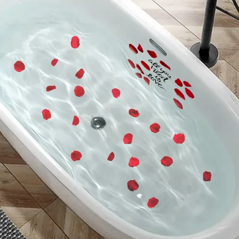 Rose petal pattern bathtub sticker, PVC waterproof and anti slip bathtub sticker, bathroom and bathroom decoration sticker