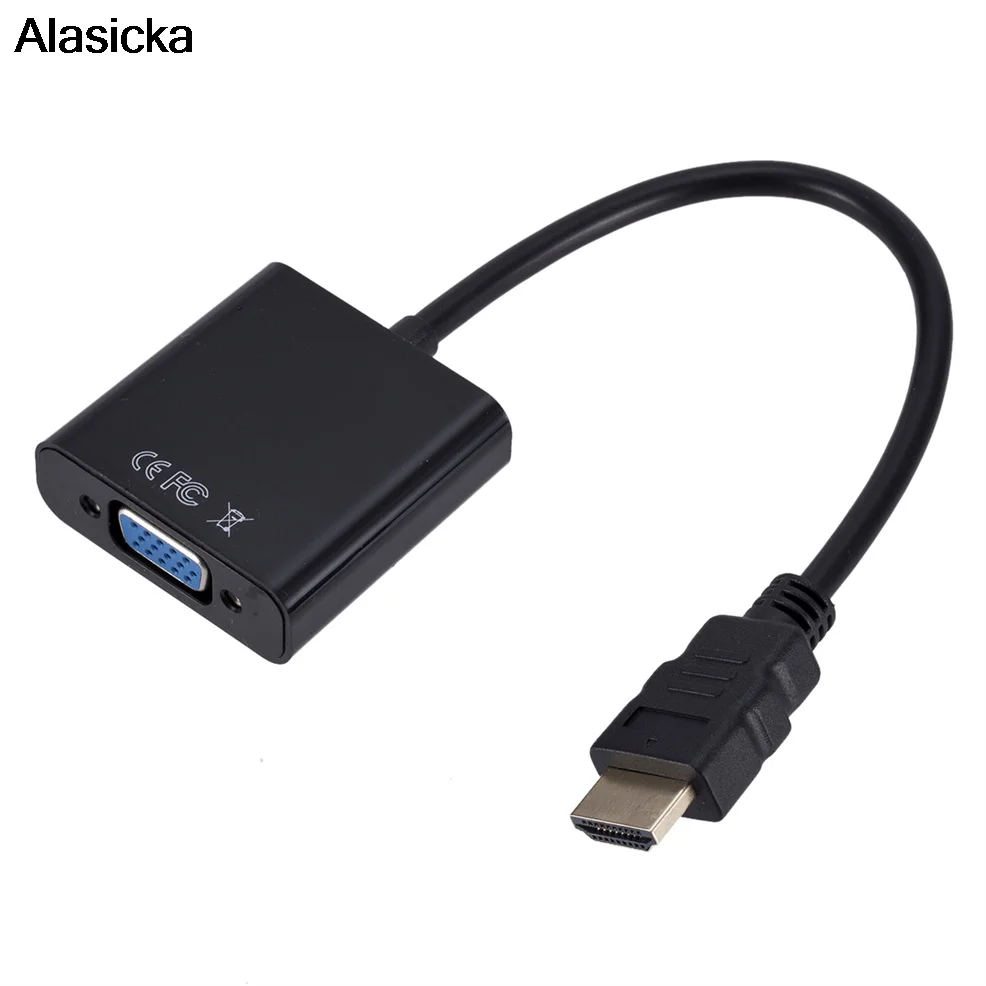 HD 1080P HDMI To VGA 케이블 컨버터 (오디오 전원 공급 장치 포함) HDMI Male To VGA Female 컨버터 어댑터, 태블릿 노트북 PC TV 용