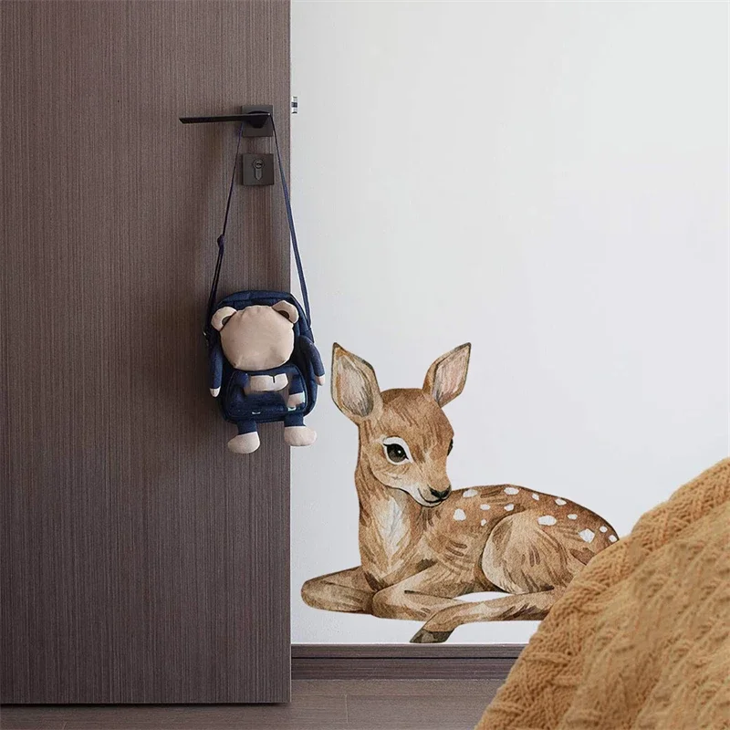 60x54cm Cartoon Deer Wall Decals Children's Room Wall Stickers for Kids Room Baby Nursery Bedroom Living Decor Wallpaper