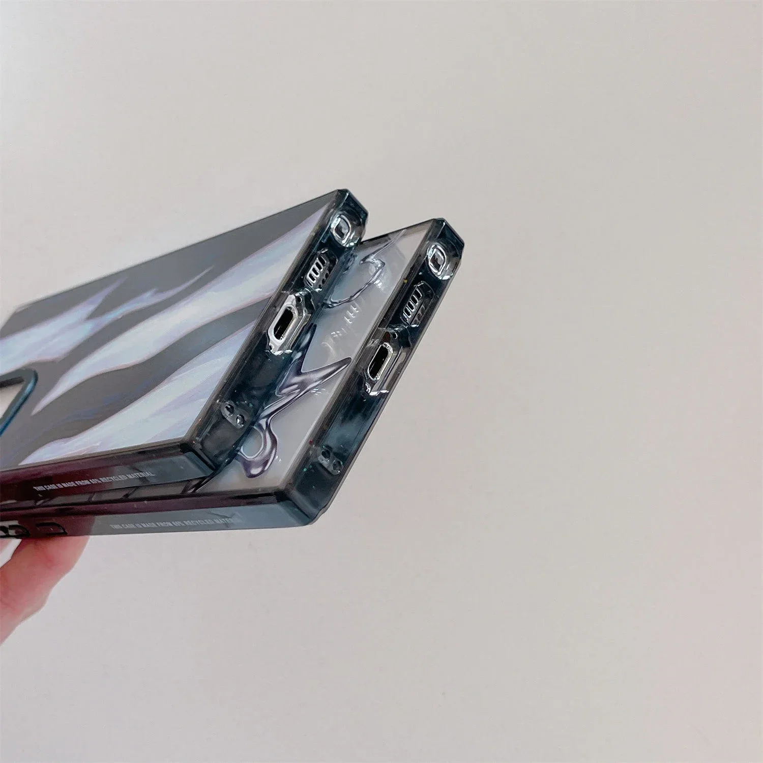 Acrylic Black Border Silver Star Case for Samsung Galaxy S22 S23 S24 Ultra S22+ S23+ S24 Plus Cover Protective Shell