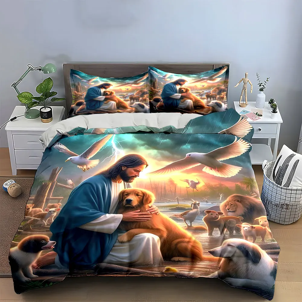 "Compassion for Animals in Nature" Exquisite three-piece bedding set gift for kids and adults 2