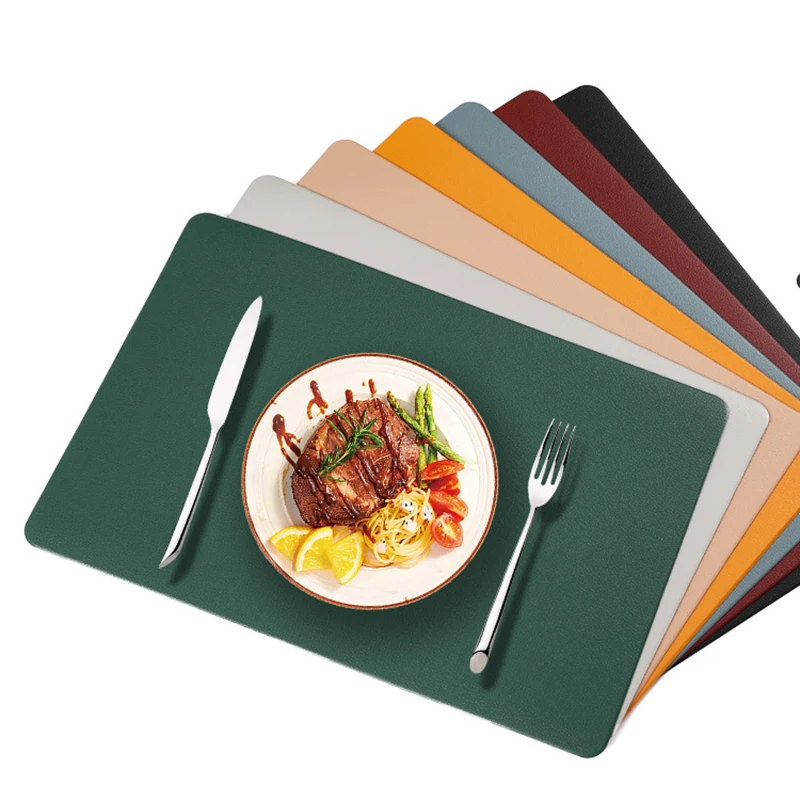 

PU Placemats Cup Mat Heat Resistant Easy To Clean Table Pad Mat Non-Slip Wine Coaster Home Hotel Restaurant Kitchen Dining Table