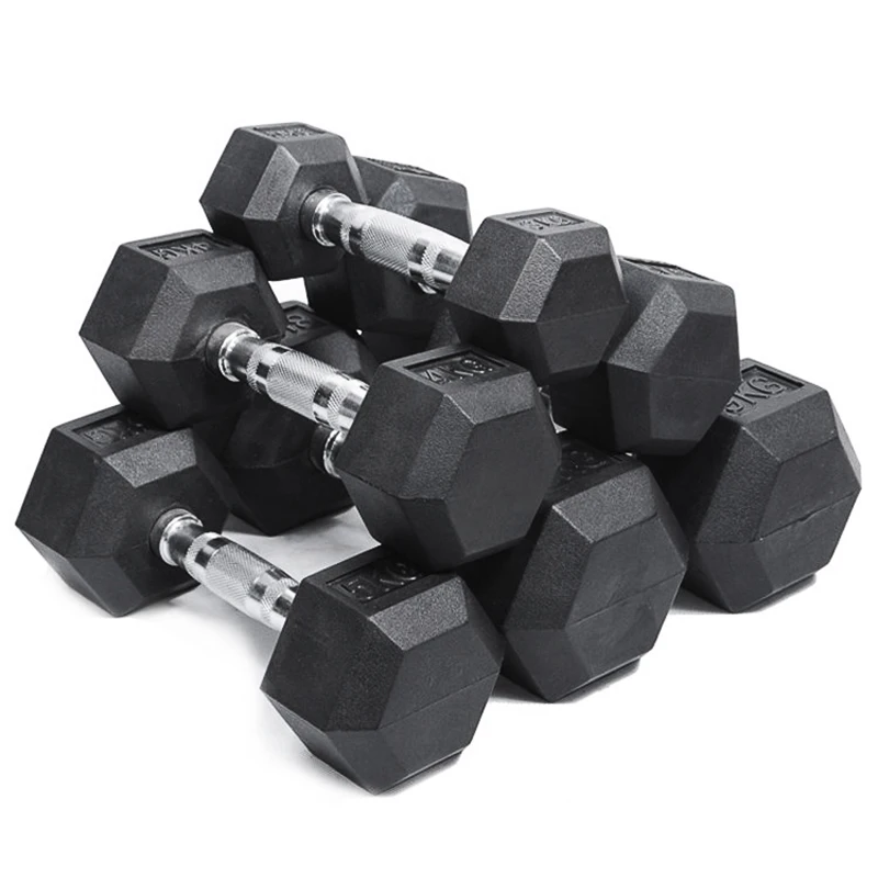 MIYAUP-Commercial Rubberized Dumbbells, Full Set of 20kg Household and Indoor Fitness Equipment, Sports Equipment,