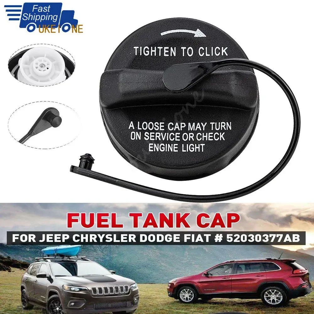 

52030377AB Fuel Tank Cap with Tether Part for Chrysler Dodge Ram 200 300 Calibre Challenger Dakota Durango Ram 1500 Jeep Patriot