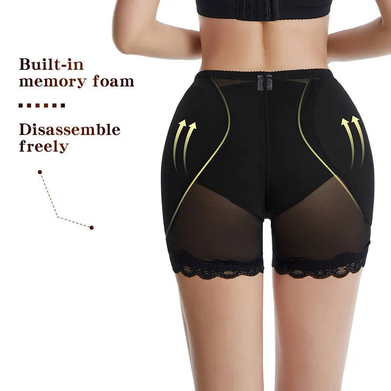 Women Body Sculpting Abdominal Pants Mesh Underwear Female Tightening Waist Lifting Shapewear Fake Ass Sponge Pads Hip Leggings