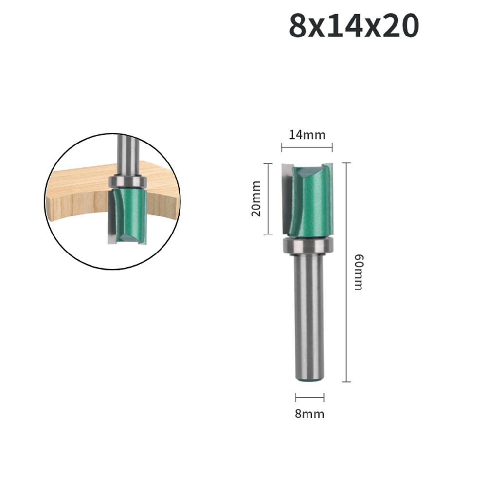 

1pcs 8x14mm Tungsten Carbide Router Bit Woodworking Milling Cutter Trimming With Bearing For Hand Making Drawer Tools