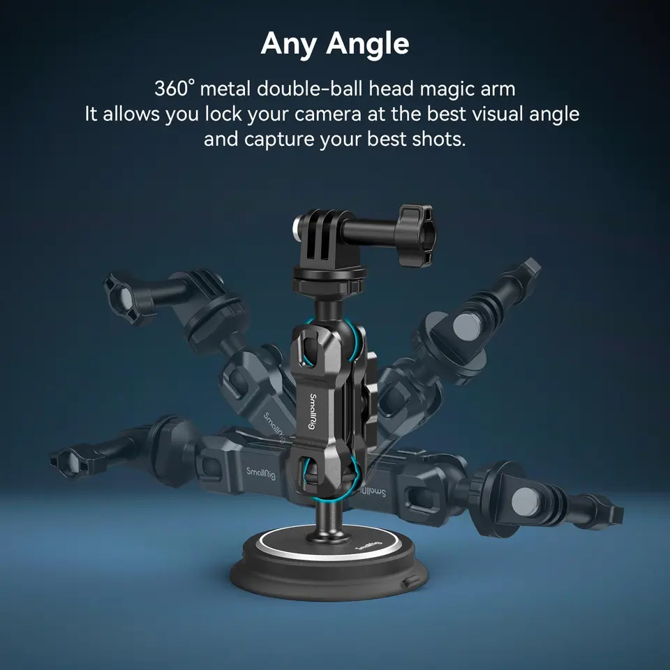 Supporto a ventosa SmallRig per supporto per Action cam GoPro su finestrino dell'auto, parabrezza per riprese di veicoli Sony DLSR Vlogging 3566  44