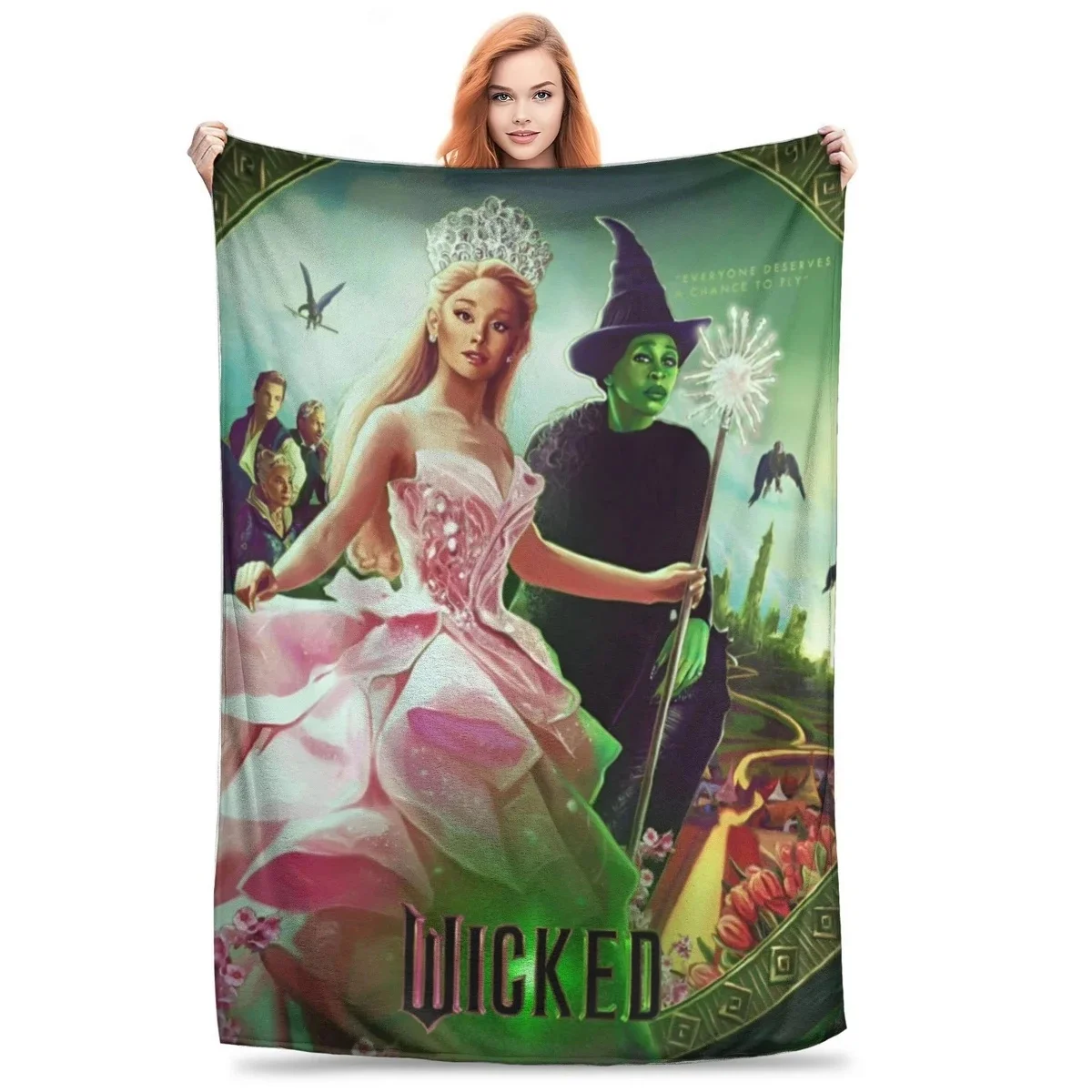 Wicked Musical Movie Soft Flannel Throw Blanket for Bed Sofa Travel Office Car - Home Decor Birthday Gift 4