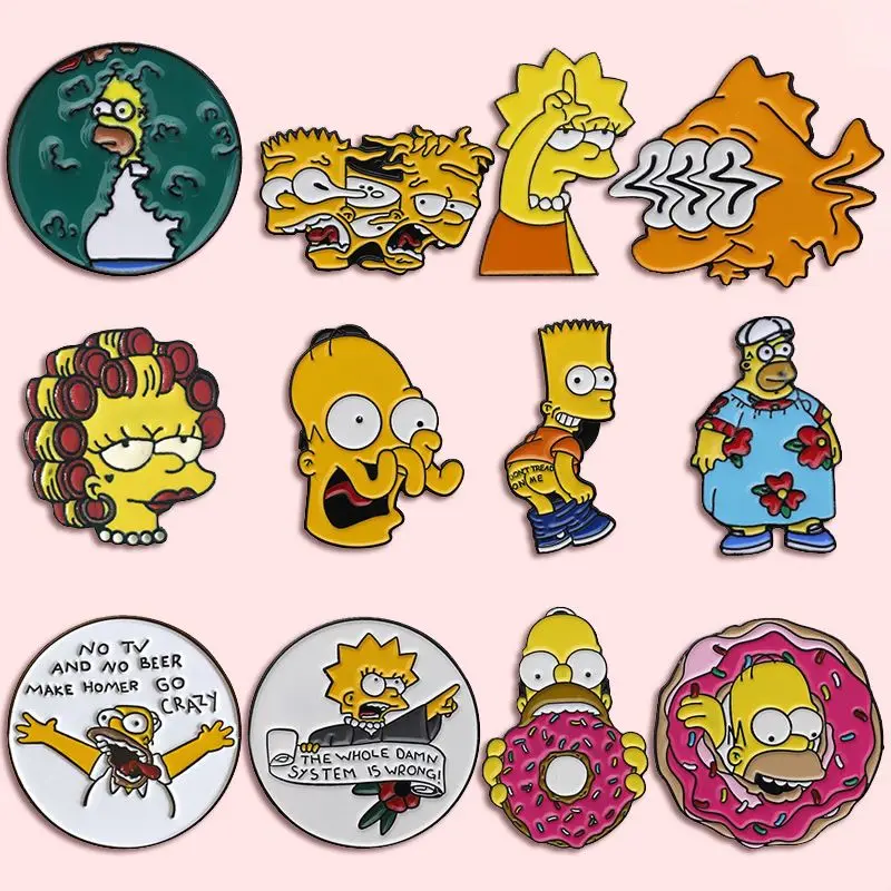 Wholesale Cute Simpsons Cartoon Brooch - Funny Backpack & Clothes Decoration Gift