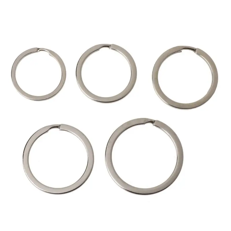 

Stylish Keychain 100x Metal Round Flat Keyring Car for Key Ring Split for Key Rings Chain Practical Keys 25/28