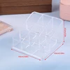 9 Slots Clear Acrylic Lipstick Storage Box Trapezoid Cosmetic Display Case Store Desk Lipstick Cosmetic Organizer Holder Stand 6