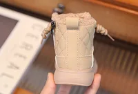 2024 Trend Fashion Winter Boots For Girls Korean Style PU Leather Children's Snow Boots Thick Warm Plush Shoes For Kids Faux Fur 3
