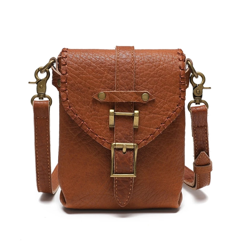 Exquisite Cowhide Crossbody Bag Phone Bag Small Square Bag Bag Shoulder Bag for Anniversary Valentine's Day E74B