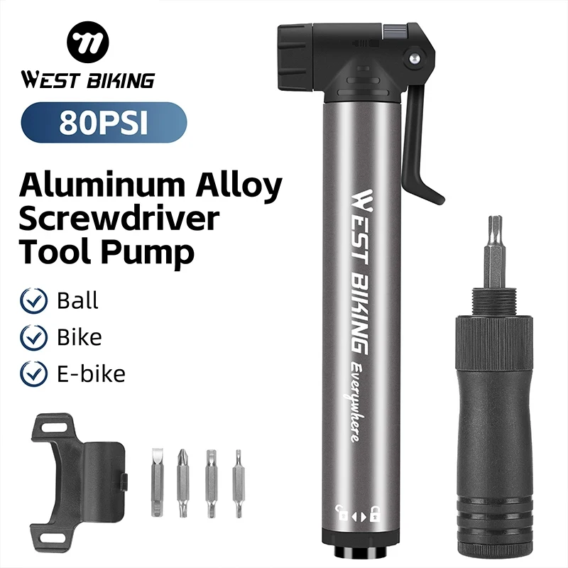 WESTBIKING2In1BicyclePumpPortableMTBRoadBikeMiniPumpsWith