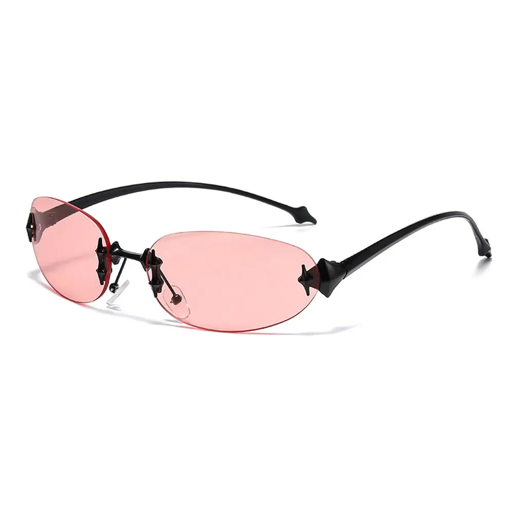 Enhanced Oval Frameless Sunglasses - High-End Vintage Fashion Trend