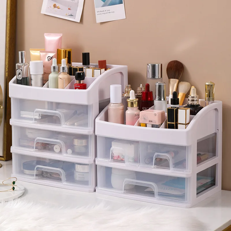 

Plastic Box Container for Jewelry Drawer Organizer for Makeup Cosmetic Case Makeup Brush Holder Box Makeup Storage Sundries Rack