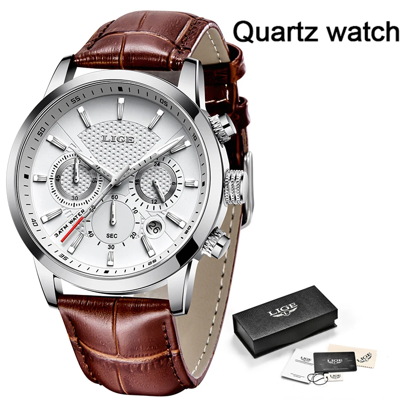 LIGE Original Brand Tourbillon Watch Men Wirstwatch Automatic Mechanical Watches Sport Clock Leather Casual Business Male Watch