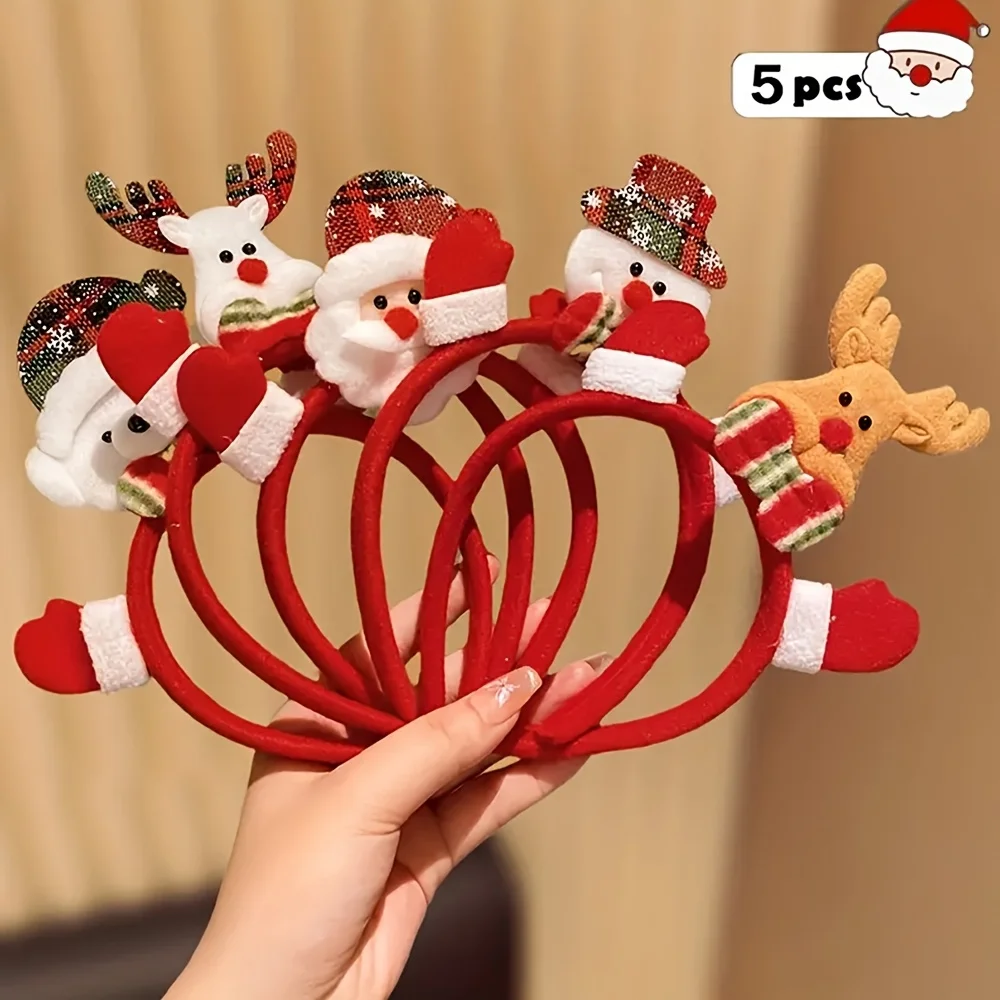 Interesting Christmas elements such as reindeer, snowmen, and Santa Claus accessories headband, as a Christmas gift for girls