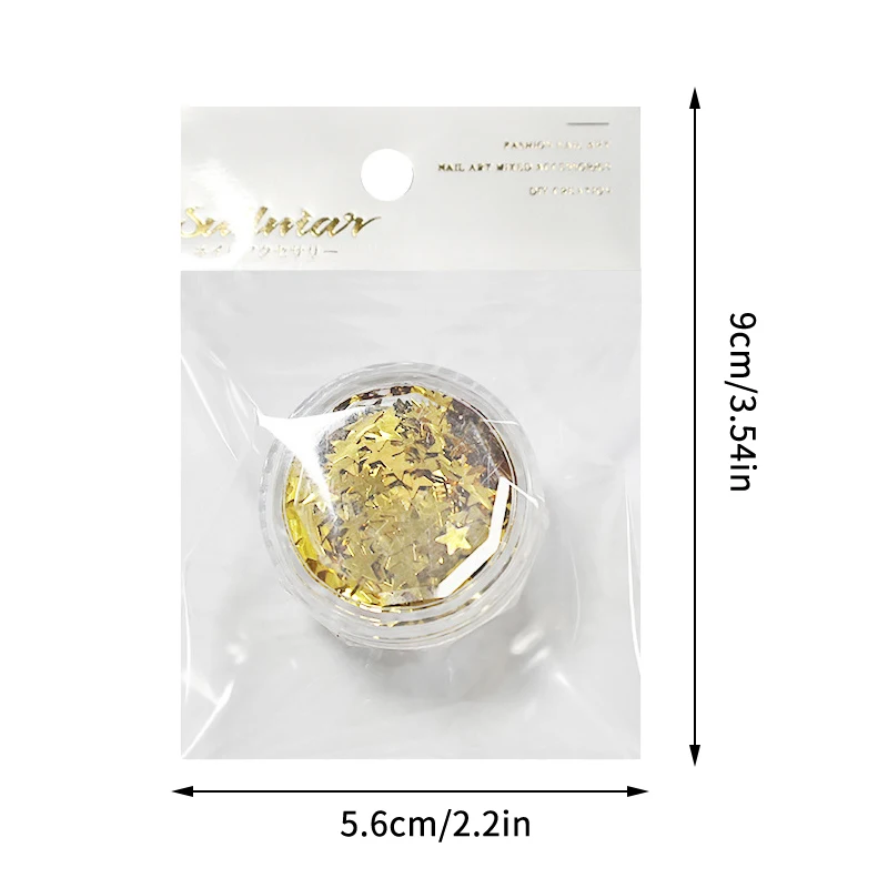 1Box Five Pointed Star Nail Mix Sequins Flash Nail Shining Mirror Flour Decoration Art DIY Art Enthusiasts