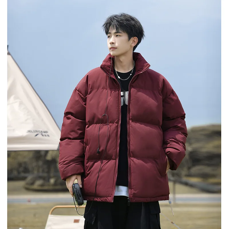 Multi color standing collar with thickened warmth simple and versatile casual loose fitting cotton jacket coats