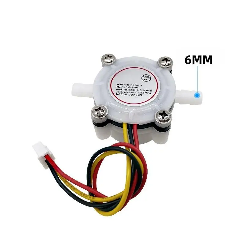 **1Pc 스위치 미터 유량계 카운터 0.3-6L/min 물 커피 흐름 센서 6mm 호스에 연결 DIY 액세서리