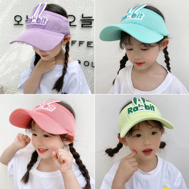 2023 New Sun Children Visors Cute Rabbit Wings Bunny Summer Hat for Kids Boys Girls Hats 3-12years Old_voghion.com