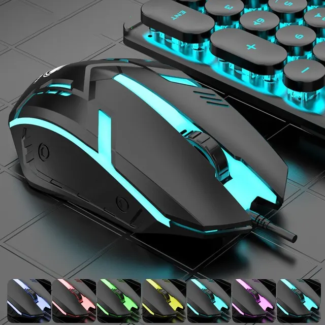 Lighting USB Wired Keyboard Desktop Laptop Luminous Keyboard Mouse Set Office Game Keyboard Mouse 2