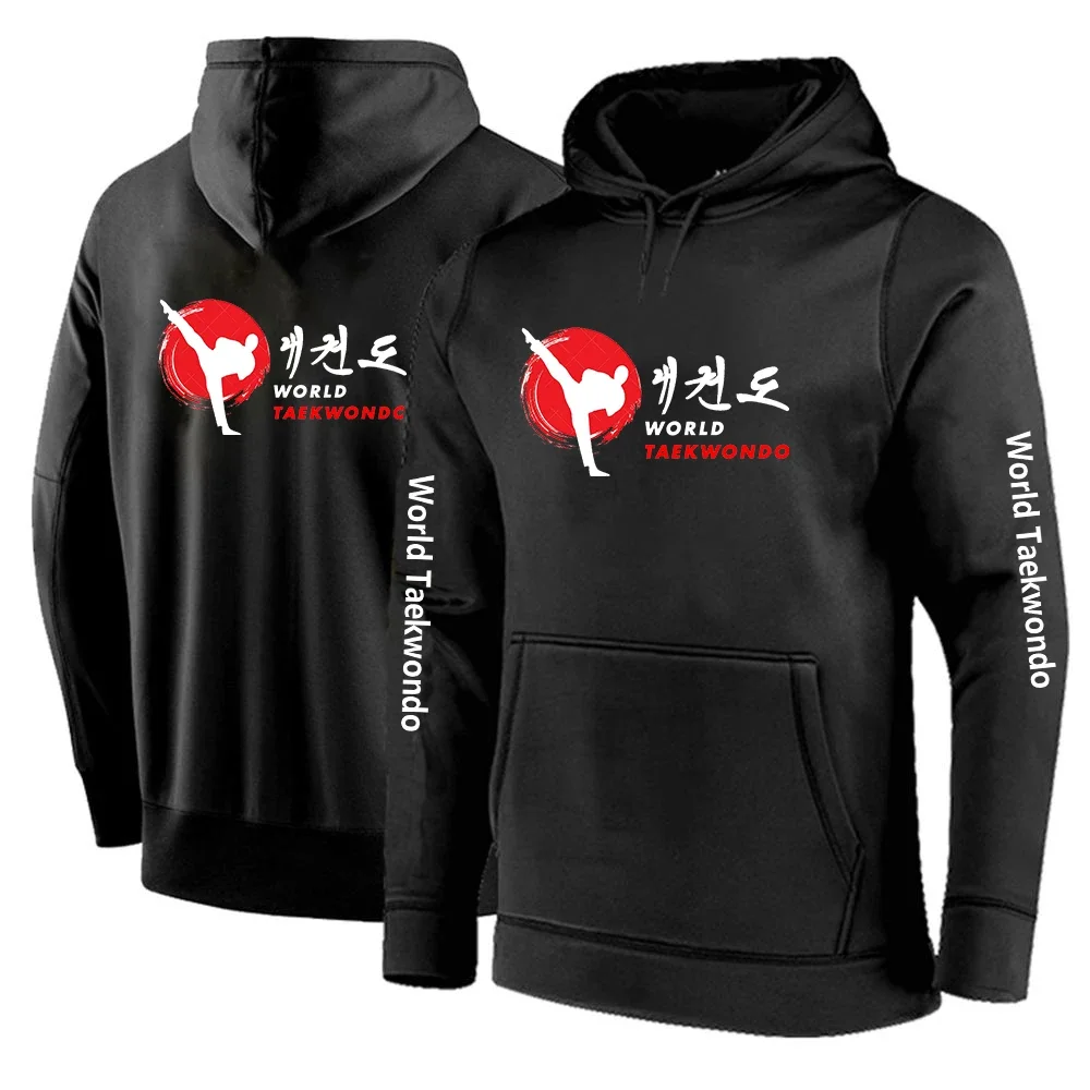 

WTF World Taekwondo Federation 2024 New Men Spring and Autumn Solid Color Pullover Print Hoodie Long Sleeve Sports Casual Tops