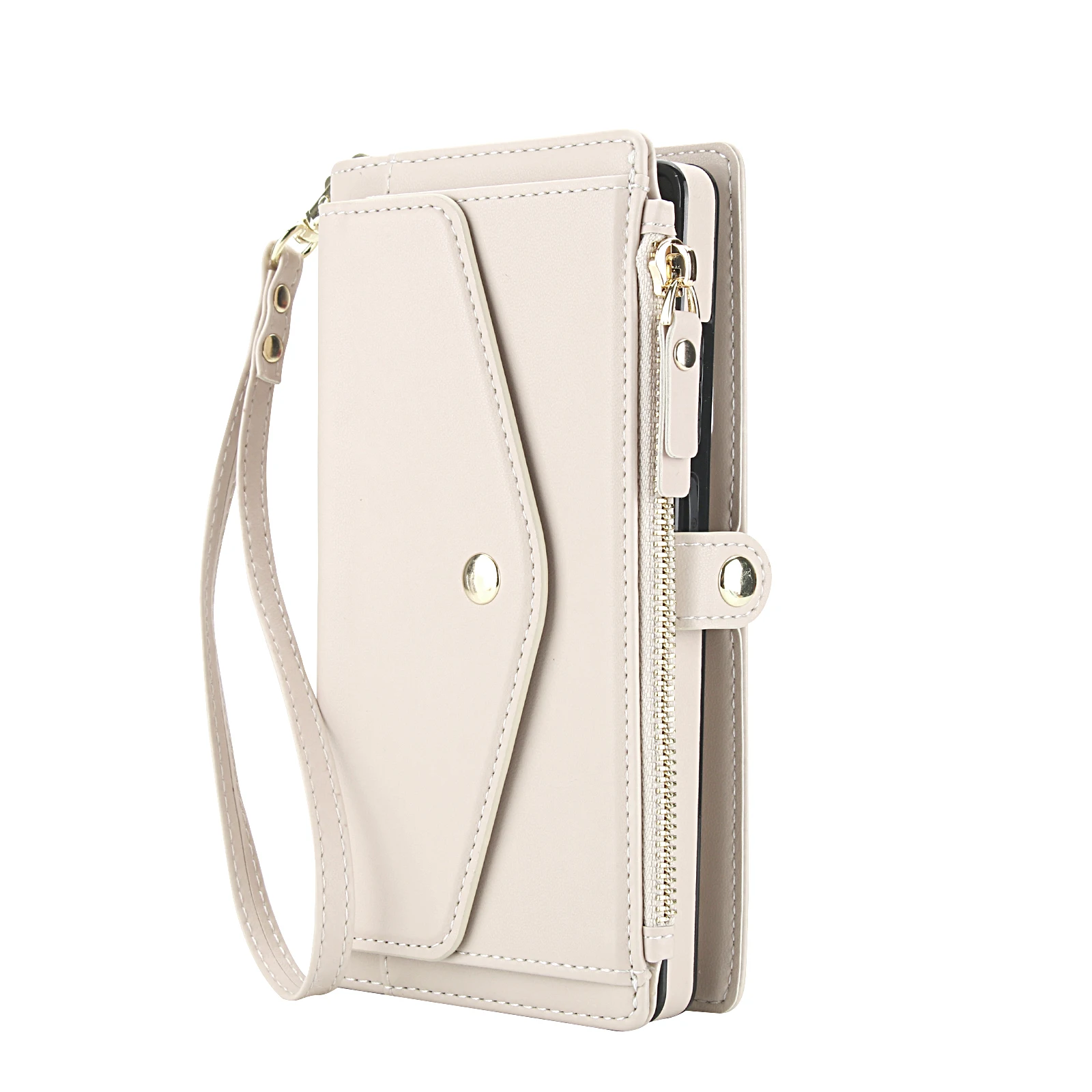 Versatile Crossbody Magnetic Wallet Phone Case with Long Lanyard
