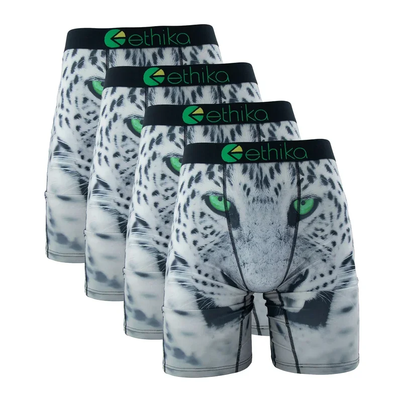 4PCs Ethika Fashion Sexy Men Underwear Boxer Shorts Printed Panties Lingerie Underpants Boxershorts Plus Size Boxers Briefs XXXL 4