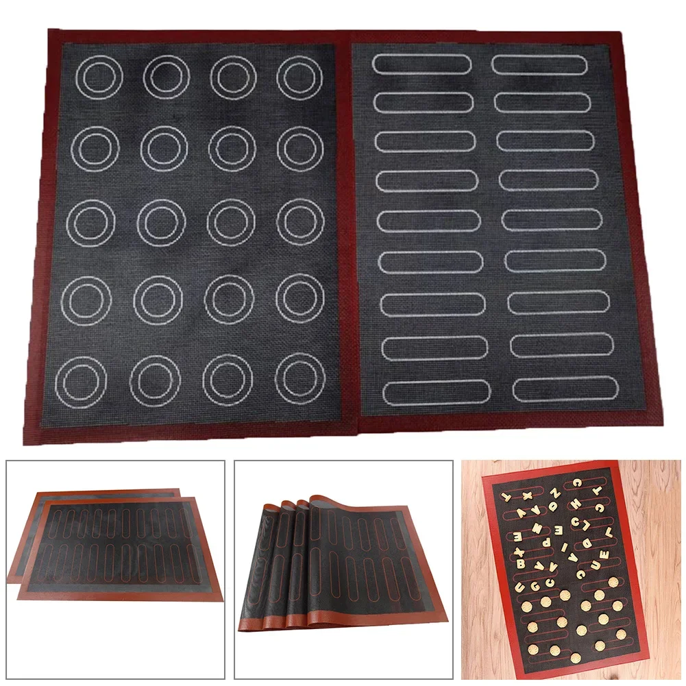 

Non-Stick Silicone Baking Mat Cookie Flour Pad Rolling Dough Mat High Temperature Oven Sheet Liner Pad For Kitchen Bakeware