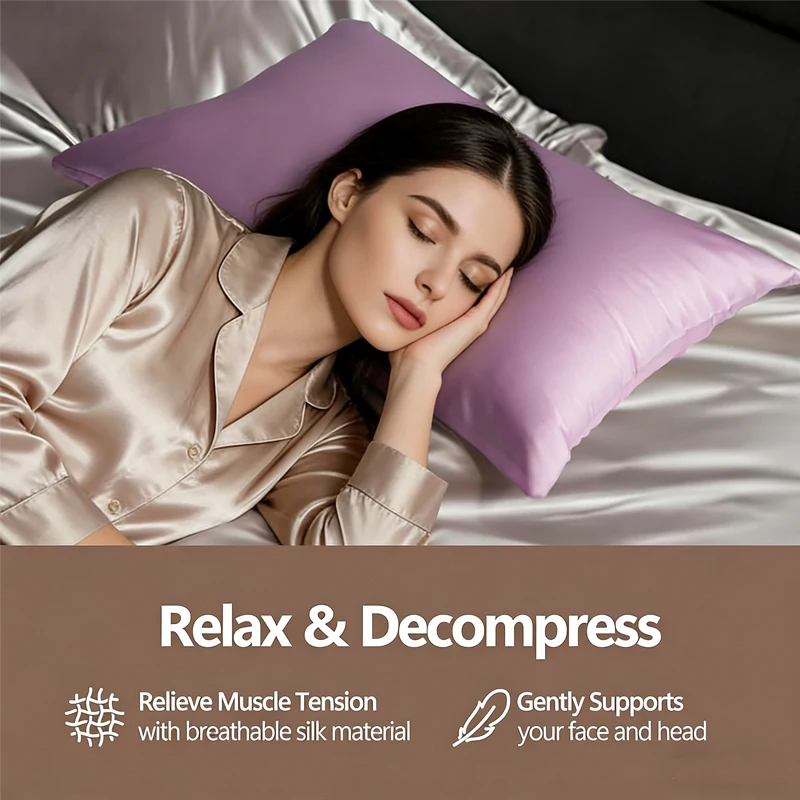 Luxurious Silk Satin Pillowcase for Hair and Skin Care – Soft and Comfortable Home Bedding Cover