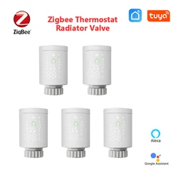 Tuya ZigBee 3.0 Smart TRV Radiator Actuator Programmable Thermostat Radiator Valve Temperature Controller Via Alexa Google Home