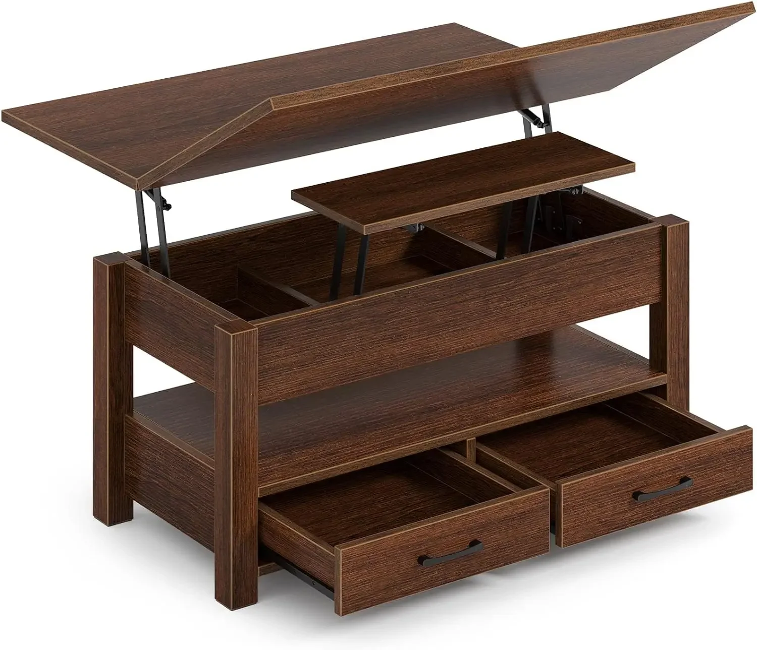 

Coffee Table Lift Top Multi-Function Convertible Coffee Table with Drawers and Hidden Compartment Home Office