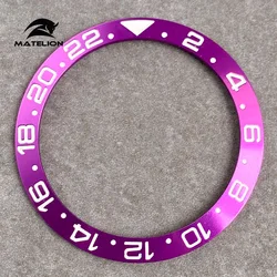 Ceramic Alloy Watch Bezel Insert Ring - 38mm Slope Fit for 40mm Watch Case, Men's Diving Watch Accessory (Alloy purple A)