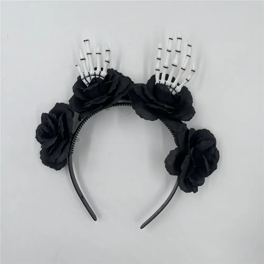 Mode Mexikanische Rose Blume Krone Stirnband Party Kostüm Foto Requisiten Tag der Toten Kopfschmuck Boho Halloween Kopfbedeckung für Frauen – Detail 6