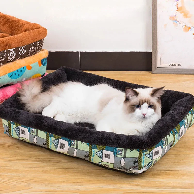Soft Pet Bed Flannel Thickened Pet Fleece Dog House Soft Fleece Nest Dogs Baskets Mat Puppy Kennel For Cat Breathable Pets Bed pet bed pet bed mat dog kennel mat