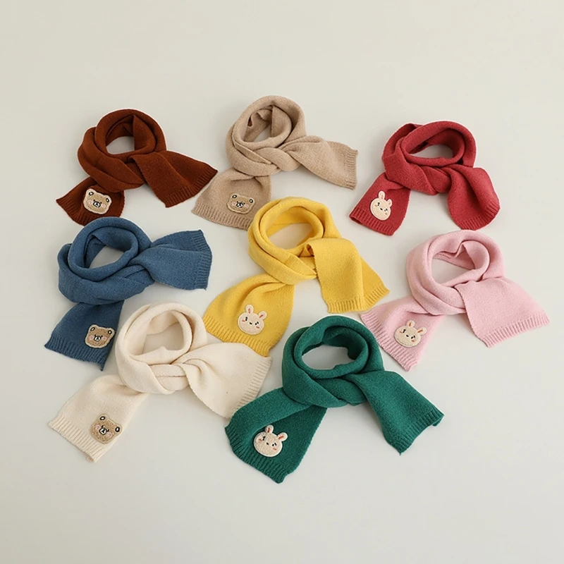 Winter Warm Scarves Children Cartoon Scarf Soft Thicken Neck Cover Neckerchief Outdoor Windproof Scarf for Kids Boy Girl 0