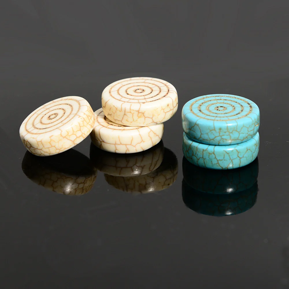 Checkers 40 Pieces with White and Blue Dual Color Circular Thread Pattern Turquoise Stone Material