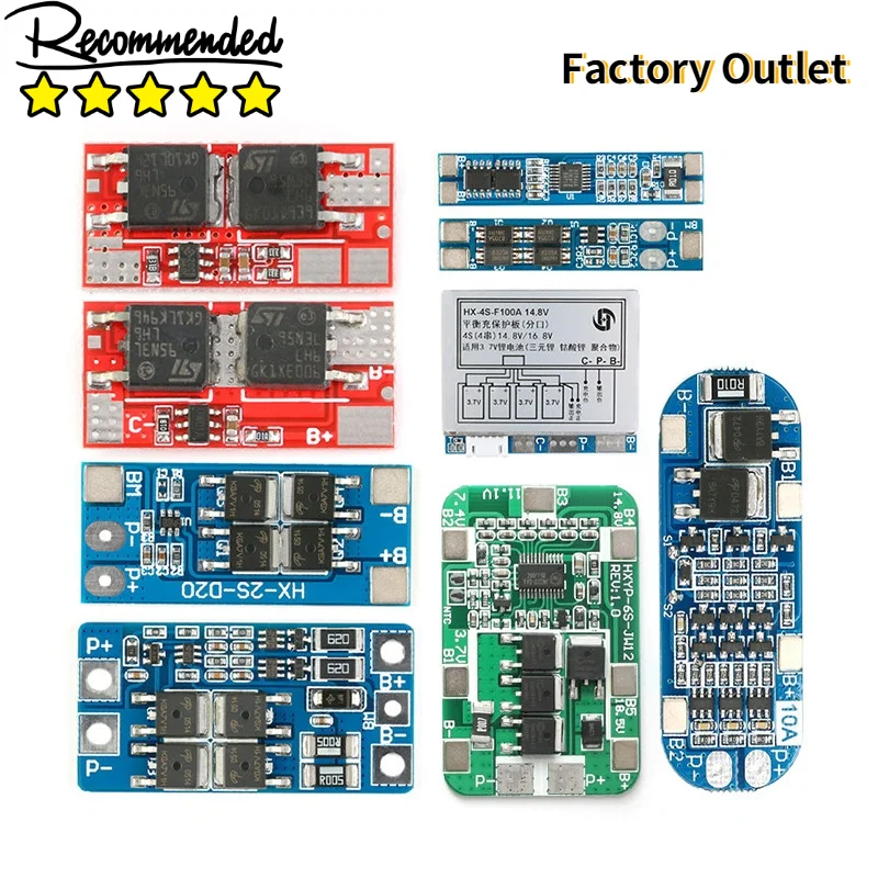 1S 2S 3S 4S 6S Li-ion Lithium Battery Protection Board 18650 Charger Module PCB BMS Lipo Cell | Электронные компоненты и