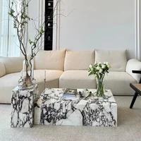 Table basse rectangulaire unique, design italien de luxe, grande table basse moderne en marbre, meubles de salon 6