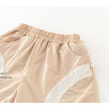 2025 صيف جديد للأطفال الميكا اللون حظر مجموعة 1-5 سنة الأولاد طفل موضة طوق قصيرة الأكمام السراويل 2 قطعة مجموعة 6