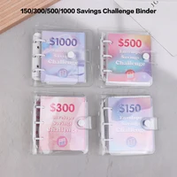 Money Saving Binder $150/300/500/1000 Savings Challenge Binder Mini Binder Cash Budget Storage Book Envelope Savings Notebook 2